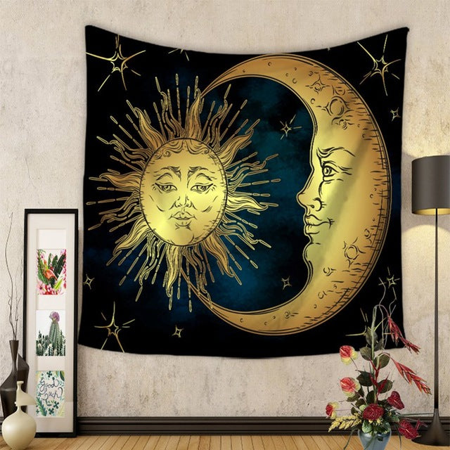 Bohemia Tapestry Psychedelic Celestial Indian Sun