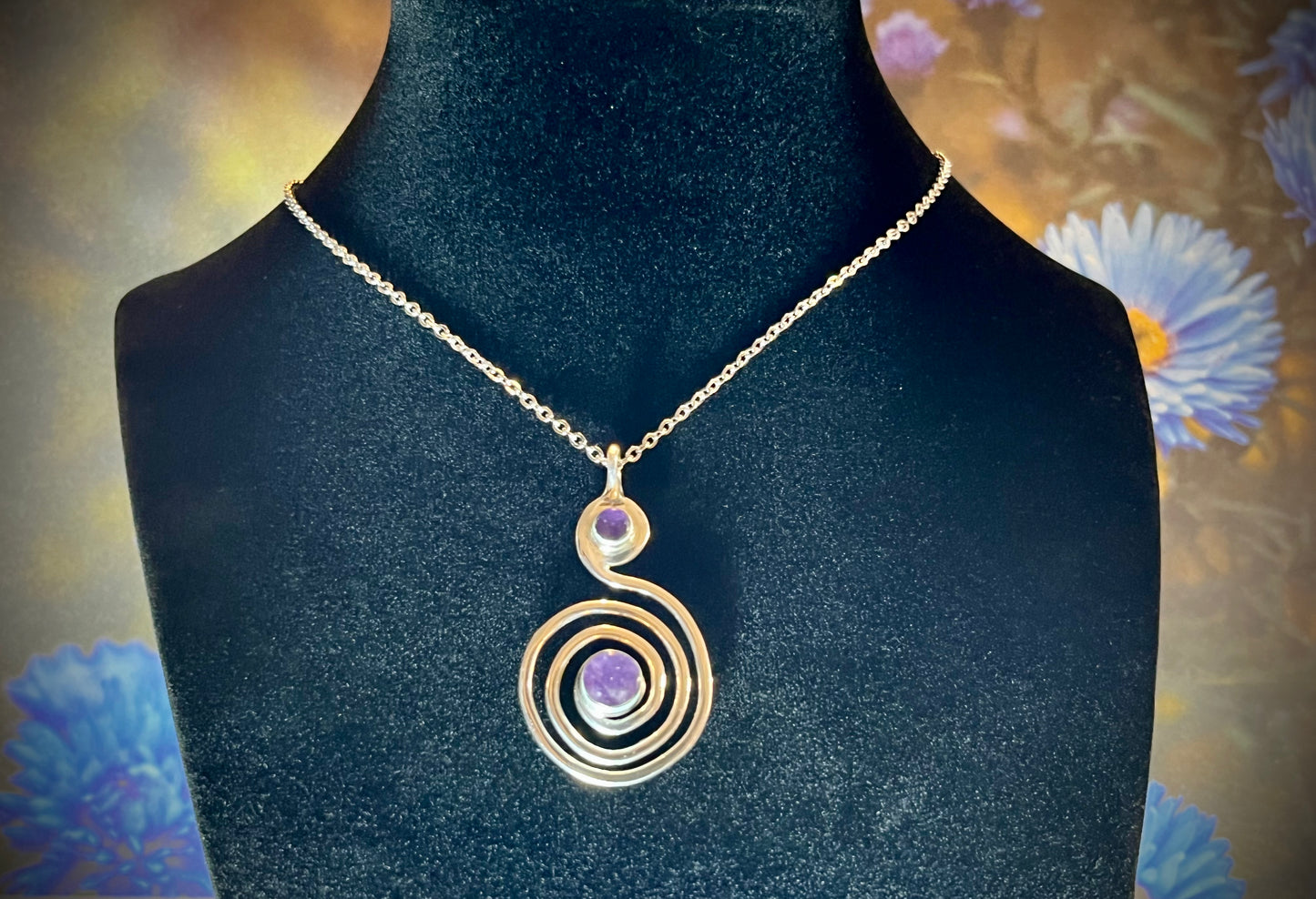 ZH Designs Spiral Amethyst Pendant