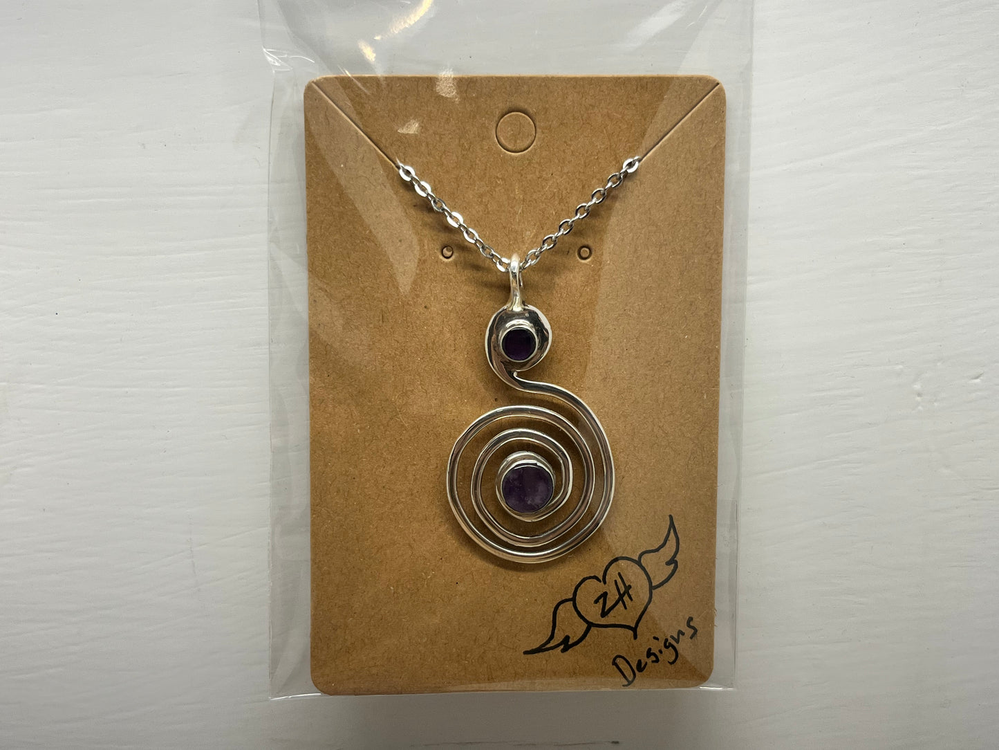 ZH Designs Spiral Amethyst Pendant