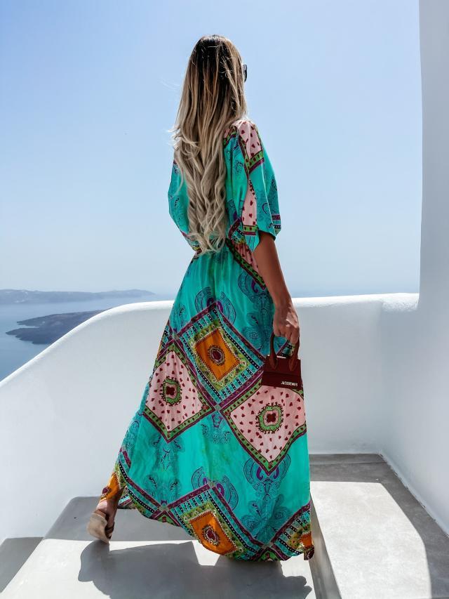 Sexy V-Neck High Slit Long Dress