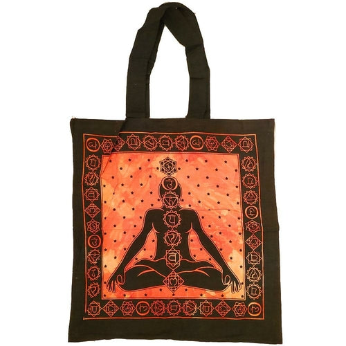 Seven Chakras Meditation Tie Dye Market Tote Bag