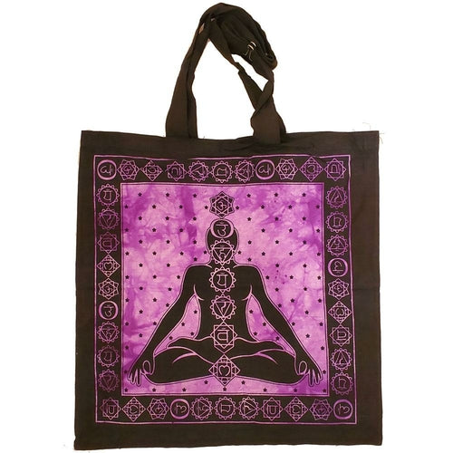 Seven Chakras Meditation Tie Dye Market Tote Bag