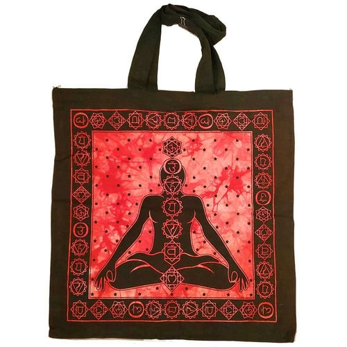 Seven Chakras Meditation Tie Dye Market Tote Bag