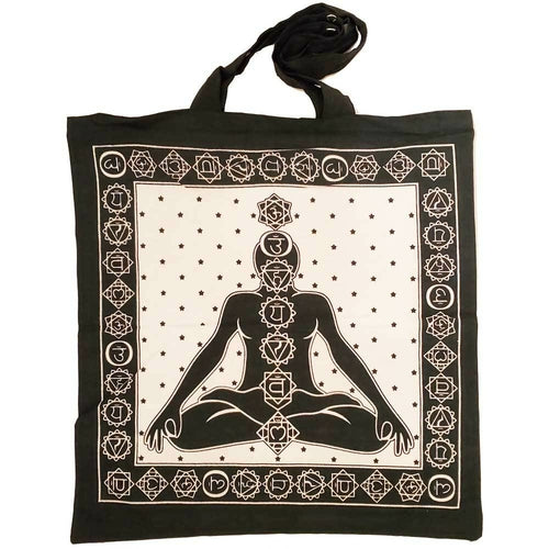 Seven Chakras Meditation Tie Dye Market Tote Bag