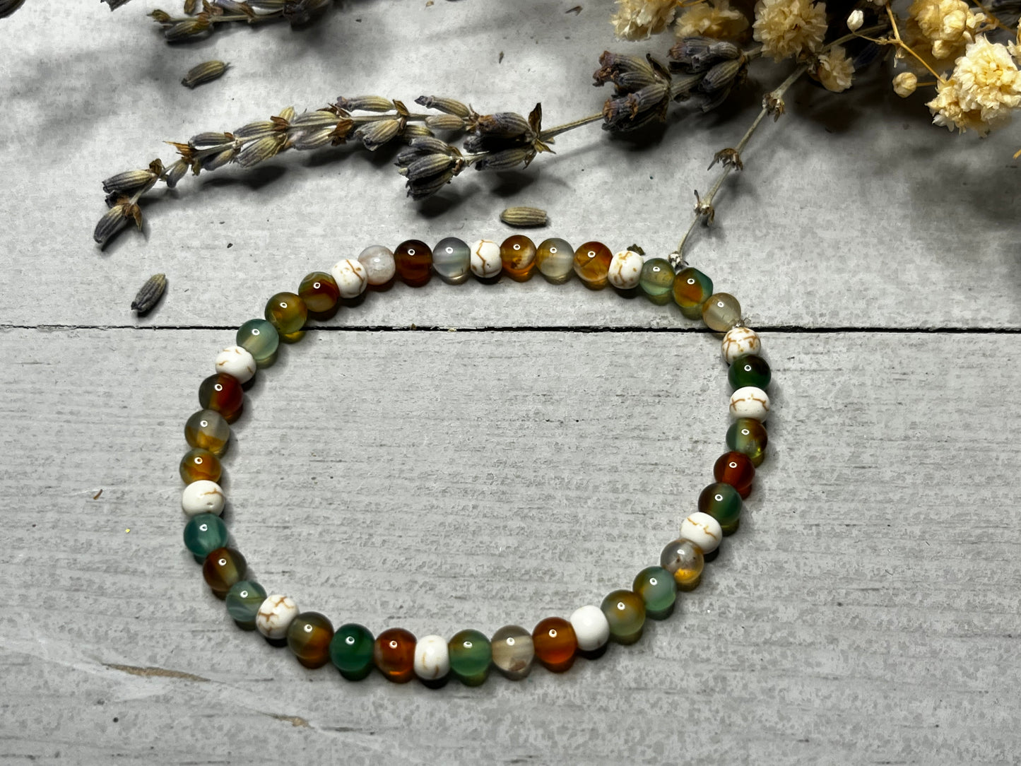 Wearable Wellness - Mixed Quartz & Amber Lava Bracelet