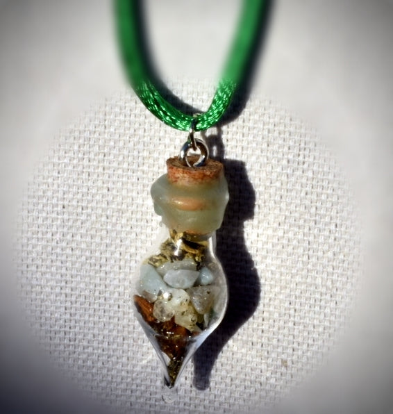 Wealth Teardrop Spell Charm Necklace