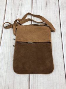 Suede Embroidered Five Zipper Cross-Body Bag