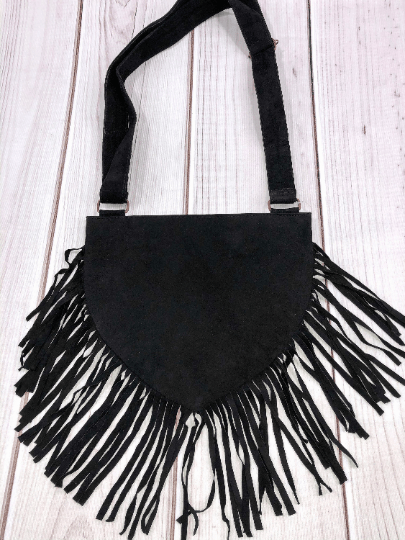 Handmade Suede Embroidered Heart Shaped Bag