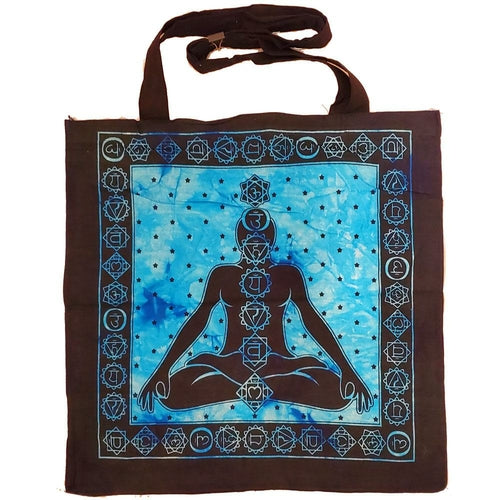 Seven Chakras Meditation Tie Dye Market Tote Bag