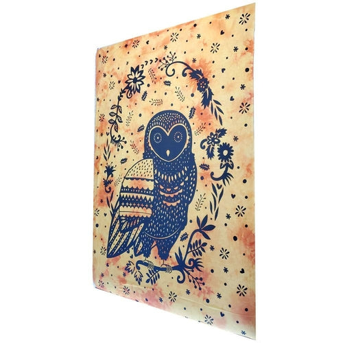Trippy Owl Tapestry Wall Hanging