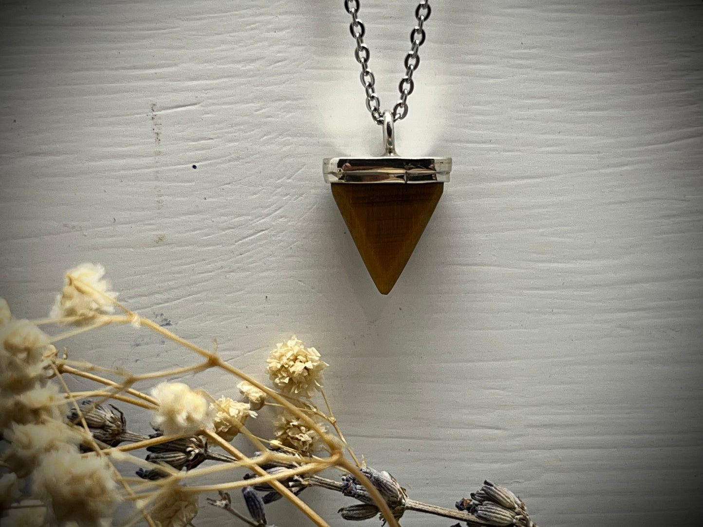 ZH Designs Tiger Eye Triangle Pendant