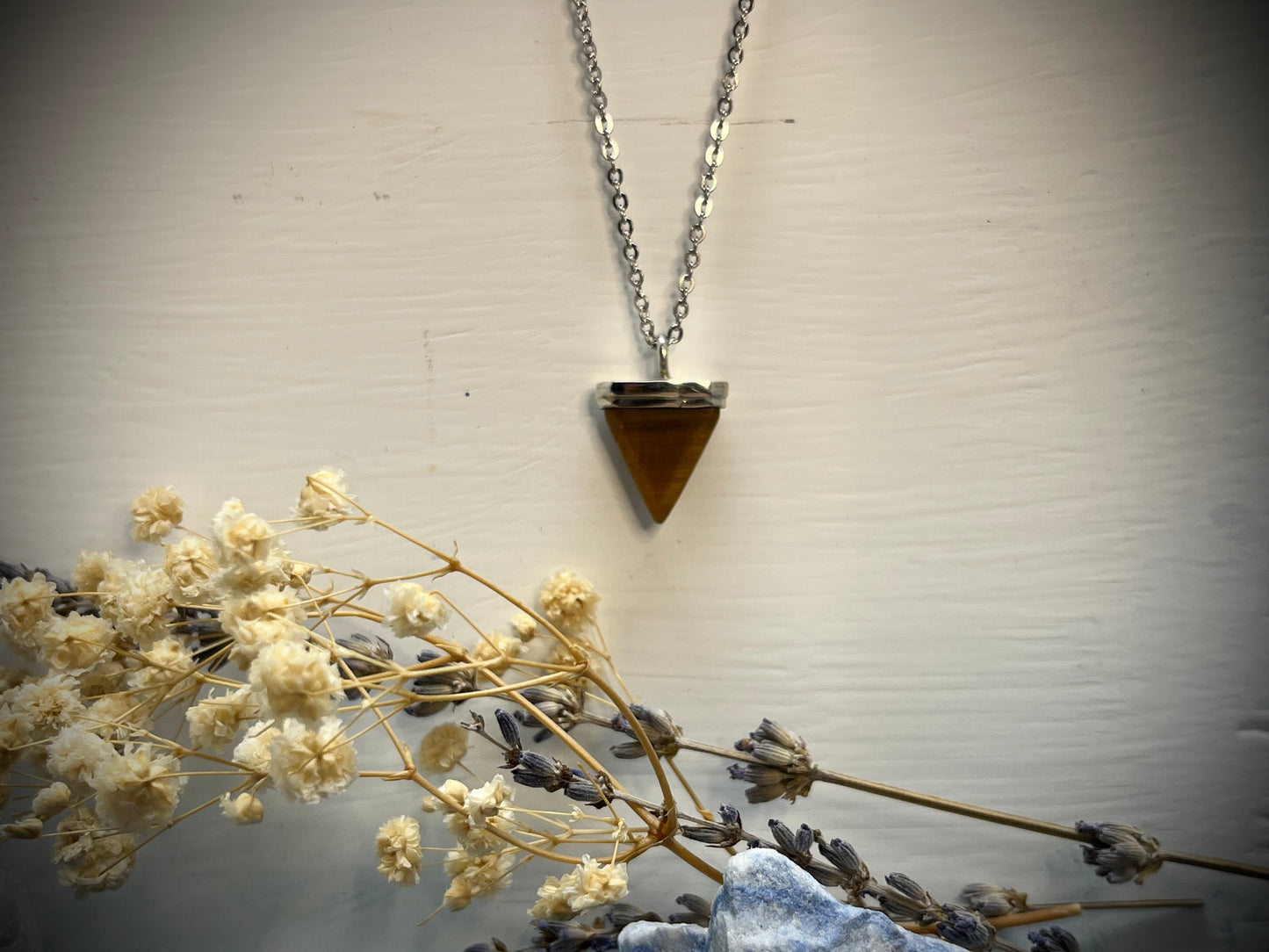 ZH Designs Tiger Eye Triangle Pendant