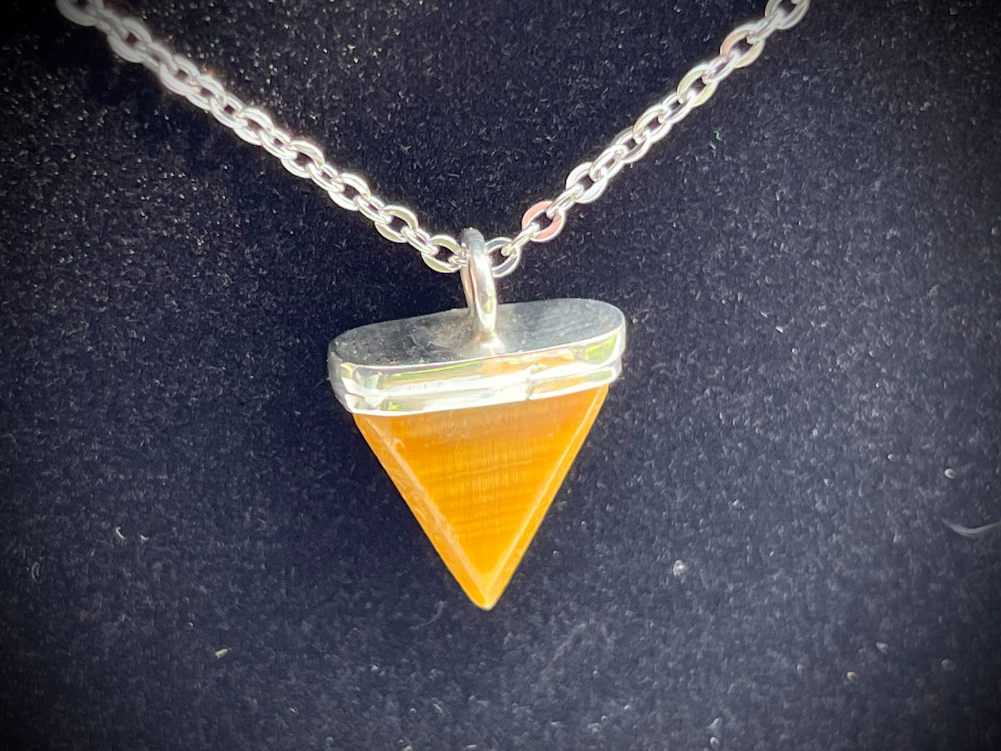 ZH Designs Tiger Eye Triangle Pendant