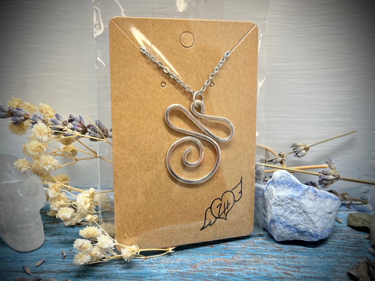 ZH Designs Boho Curves Silver Pendant