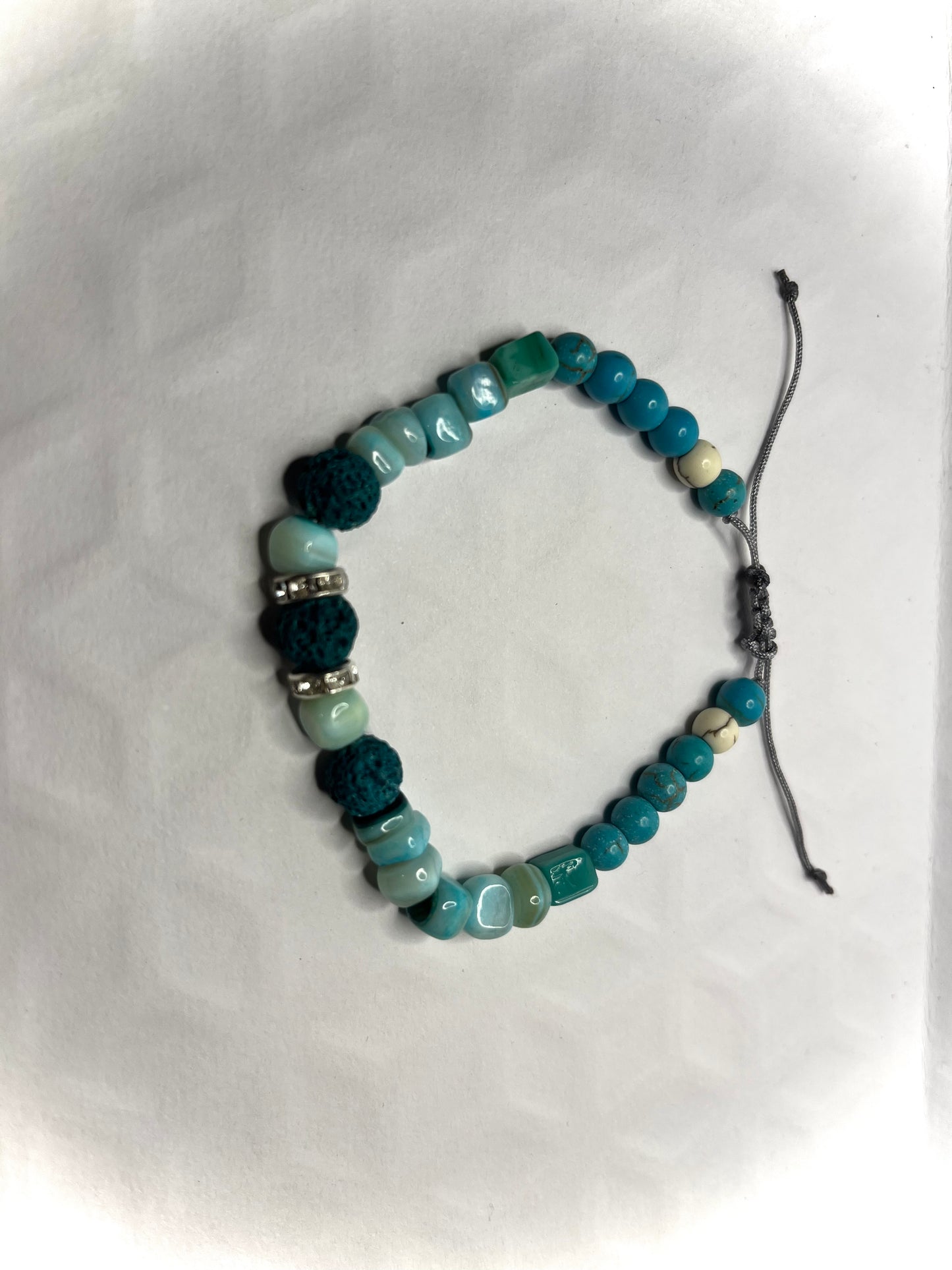 Wearable Wellness - Turquoise Adjustable Lava Bracelet