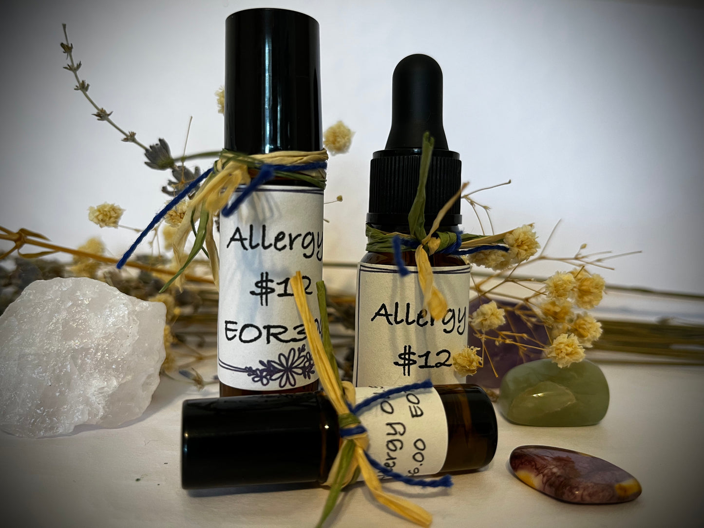 Allergy Relief Crystal Charged Essential Oil Mini Roller