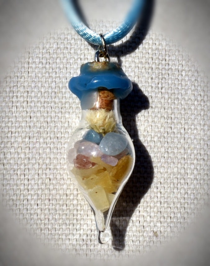 Contemplation Teardrop Spell Charm Necklace