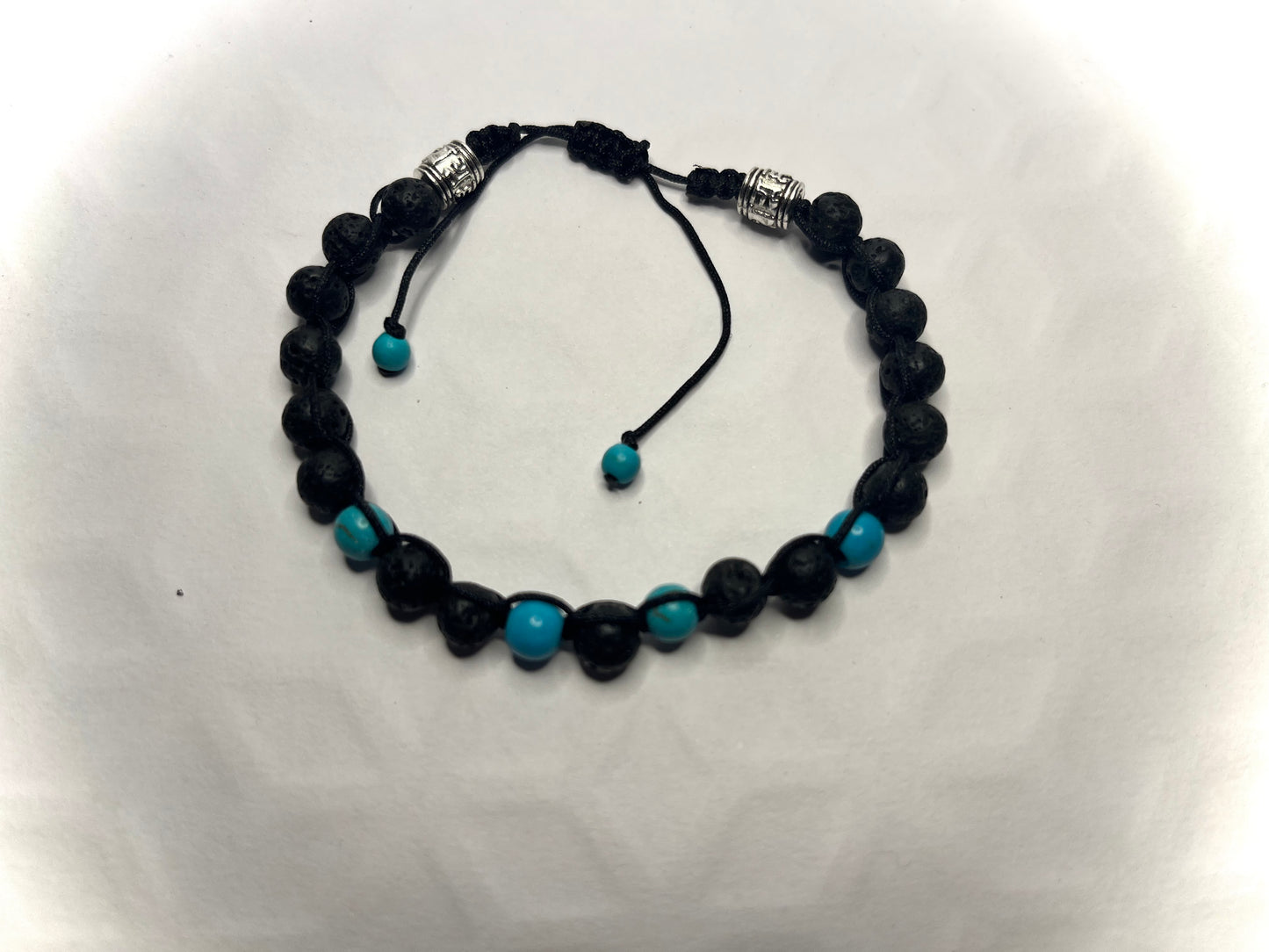 Wearable Wellness - Turquoise Adjustable Lava Bracelet