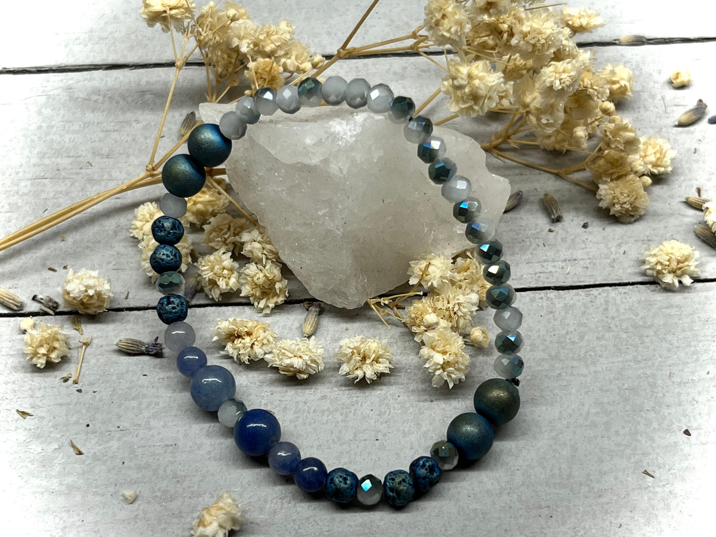 Blue Aventurine & Lava Bracelet