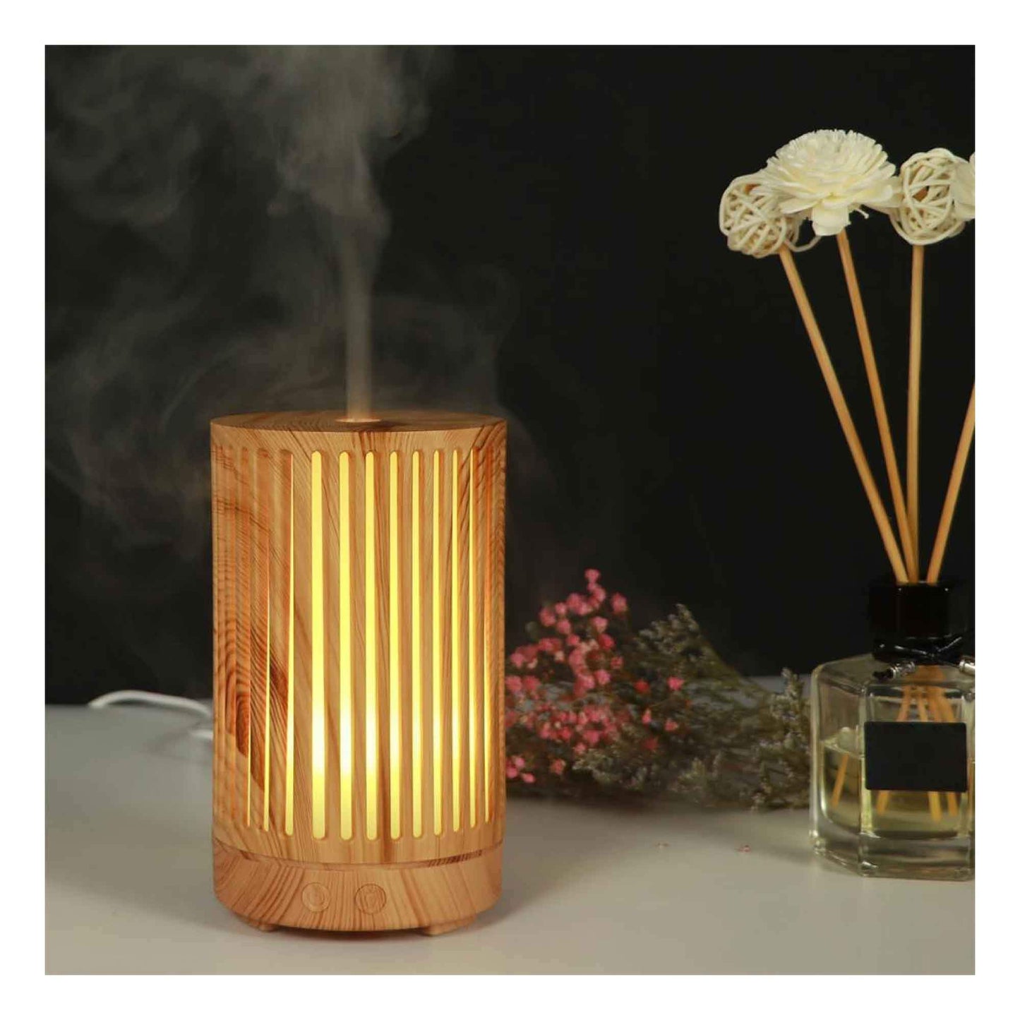 Essential Oil Aroma Diffuser Remote 200ml Cylinder Aromatherapy Air