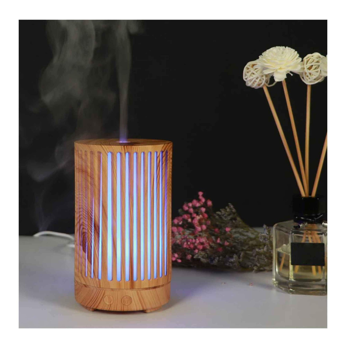 Essential Oil Aroma Diffuser Remote 200ml Cylinder Aromatherapy Air