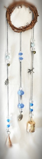 Witches Bells - Blue Seashells Glass
