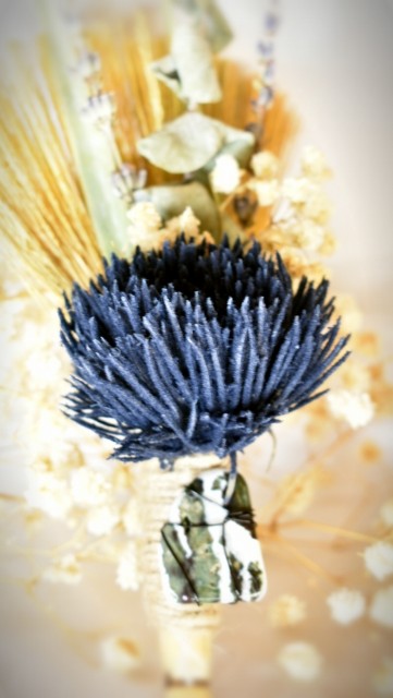 Witches Broom/Besom - With Blue Flower & Tree Agate