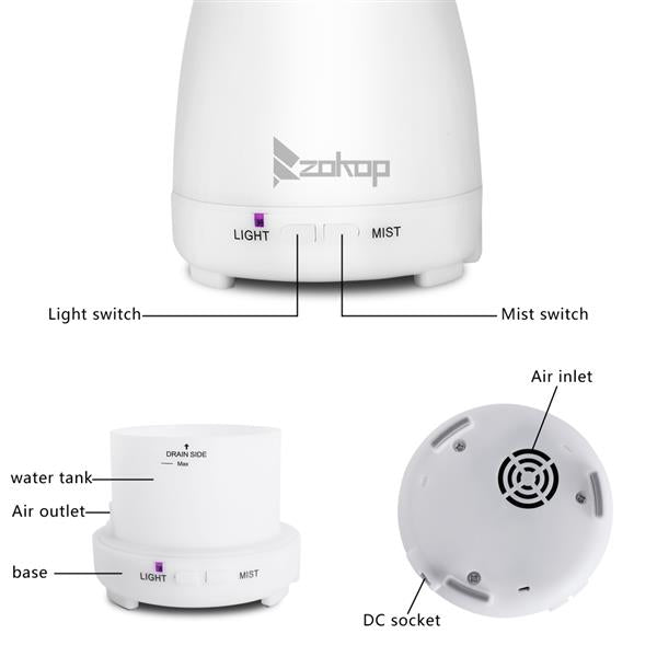 Color Cycling Aroma Diffuser with Remote