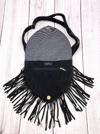 Handmade Suede Embroidered Heart Shaped Bag