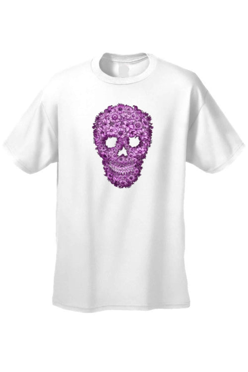 Pink Flower Sugar Skull Long Sleeve or T-Shirt